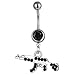 ZNDIJE Fashion Rifle Gun Navel Ring Assault Rifle Belly Button Ring Body Piercing Jewelry for Women Men-Black, Stainless Steel