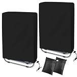 Garden Chair Covers 2 Pack, Waterproof Folding Reclining Chair Cover, Oxford Fabric, Windproof & UV Resistant Sun Lounger Cover with Storage Bag, 110 x 71 cm, Black