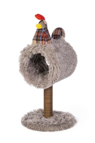 Rascador para gatos con casa interior y poste de yute miniatura 1