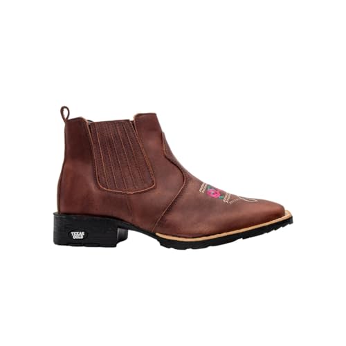 Qual a Melhor Bota Texana Feminina de 2025? Melhores Ranking 5 Bota Feminina Texana Couro Café Cano Curto Bordado Bico Quadrado (Marrom, BR, Adulto, Numérico, 38)