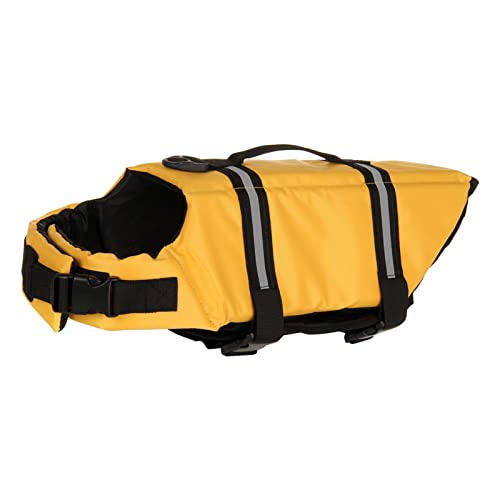 Pet Life Preserver, Jacket Reflective Breathable Mesh Portable with High Buoyancy Dog Lifesaver Flotation Vest for Boating Swimming and Beach Small Medium Large Dogs Lightweight