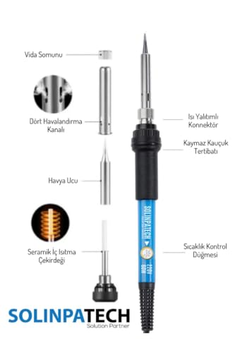 Original 60w Sıcaklık Ayarlanabilir Seramik Rezistörlü Havya Lehim Makinesi