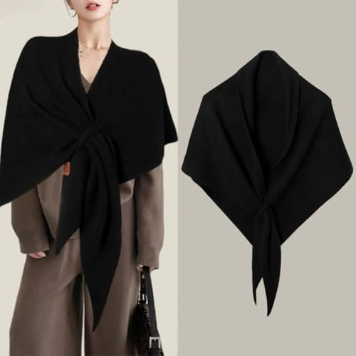 Zureto Shawl Wraps for Women, Women's Solid Color Scarf, Upgraded Knitted Luxe Casual Comfortable Sweater Shawl3