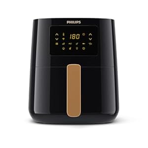 Philips Airfryer 5000 Connected Series - Gesundes, vielseitiges Kochen mit Rapid Air Technologie, 13 Zubereitungsarten, Touchscreen, 4,1 l Fassungsvermögen, perfekt für Familien (HD9255/80)
