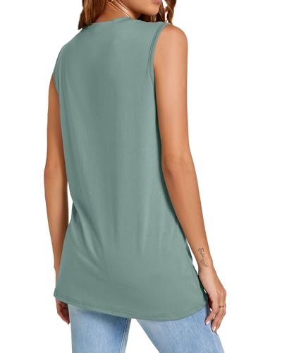Image of Womens Tank Tops Summer Casual Sleeveless Top Loose Fit Basic Tunic Shirts
