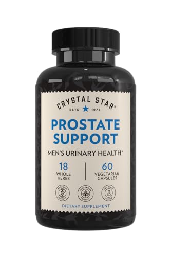 Crystal Star Prostate Support Saw Palmetto Supplements for Men (60 Capsules) – Bladder & Urine Health – Ginger & Pygeum - Non-GMO