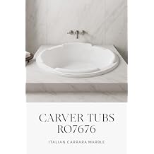 Carver Tubs - RO7676 - Modern White Fiberglass Soaking Bathtub for Bathrooms, White Circle Two Person Acrylic Bath tub - Drop In Tub for Bathroom - Deep Relaxing Soak - 76"L x 76"W x 24"H