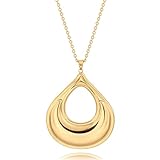 Collar largo con colgante para mujer, chapado en oro, collar de cadena larga, collar en Y, joyería para mujer, Chapado en oro, Sin piedra preciosa