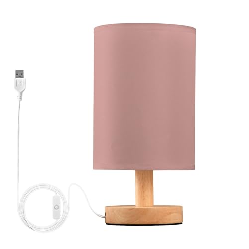 Lámpara de mesa de cama con luz nocturna, lindas lámparas de mesa de oro rosa para mesa auxiliar de niños