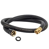 Garden Hose 5/8' x 5ft Brass Rubber Heavy Duty Water Hose 600 PSI Burst Pressure, Durable Flexible Hose for Yard, Car Wash, Pets Black