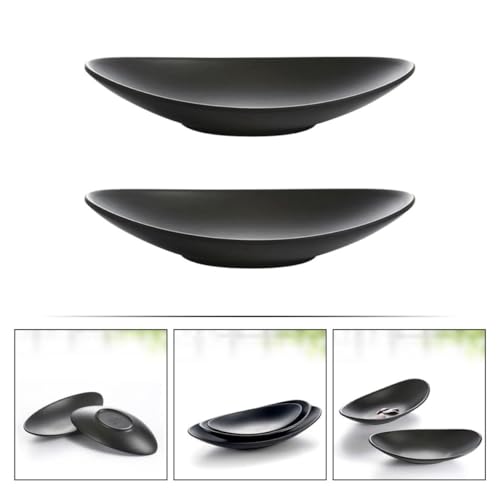 Plato sushi forma lingote 2 piezas negro mate miniatura 3