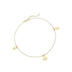 Ross-Simons Italian 14kt Yellow Gold Sea Life Charm Anklet. 9 inches