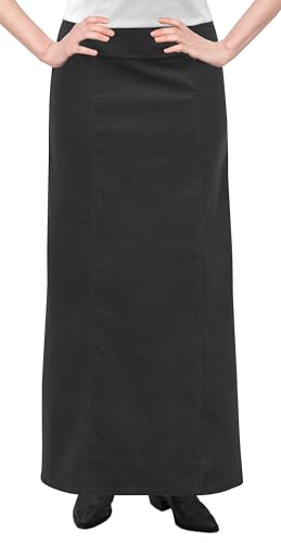 BABY O Women's Long Ankle Length Maxi Stretch Corduroy A-Line Panel Skirt