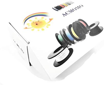 28 AWG Electrical Wire, Cable Set Hook Wire Kit Flexible Silicone Cable 600V Insulating Wire-high Temperature Resistance (6 Different Colored 10M Meter) (28 AWG)