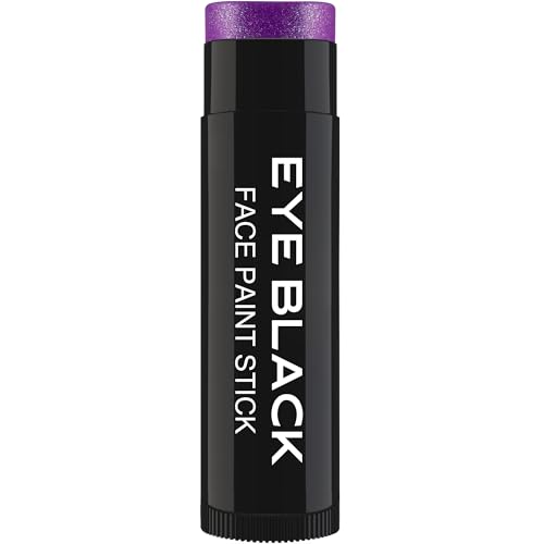 DALVGFN Purple Glitter Eye Black Stick Anti-Glare Eyeblack for Baseball Football Softball Lacrosse Accessories Sweat-Proof Sport Face Paint Smooth & Long Lasting Rich Full Coverage Shimmery Color