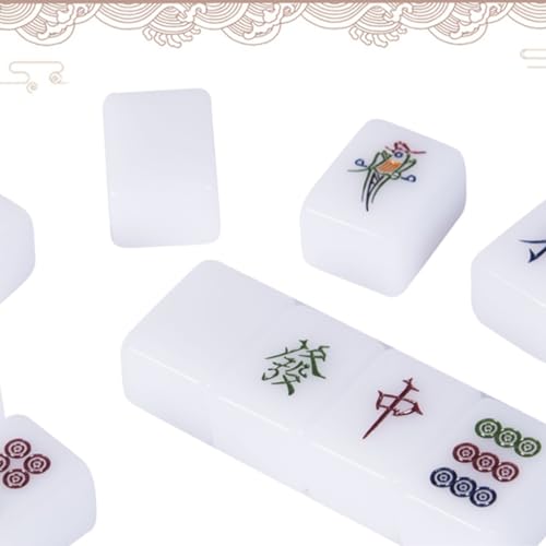 Set Mahjong Tradicional con 144 fichas blancas 39mm miniatura 4