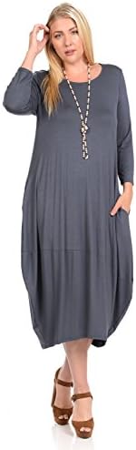 Women's Cocoon Midi Dress Plus Size