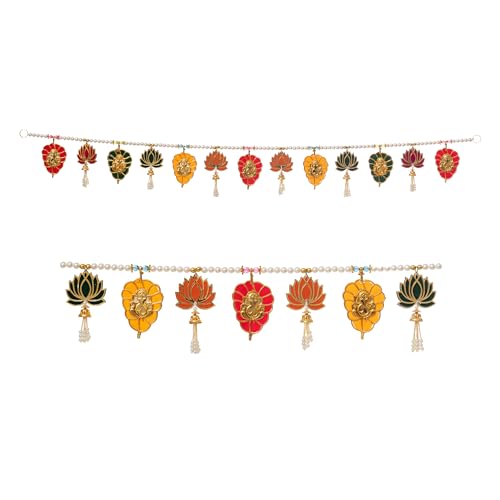Traditional Toran Bandanwaar Hanging for Home Wall Door Temple Festival Wedding Party Decoration & Gifting (Leaf Ganesh)
