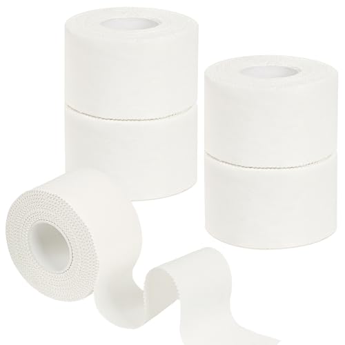 3.8 cm x 10 m 4 Rollos Venda Cohesiva Deportiva Banda Adhesiva Tape Crossfit Para Proteger Muñecas Tobillos Rodillas Músculos (Blanco)