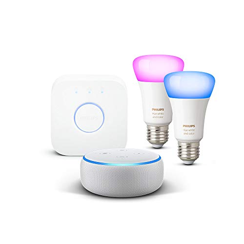 Nouvel Echo Dot (3ème génération), Tissu sable + Kit de démarrage Philips...