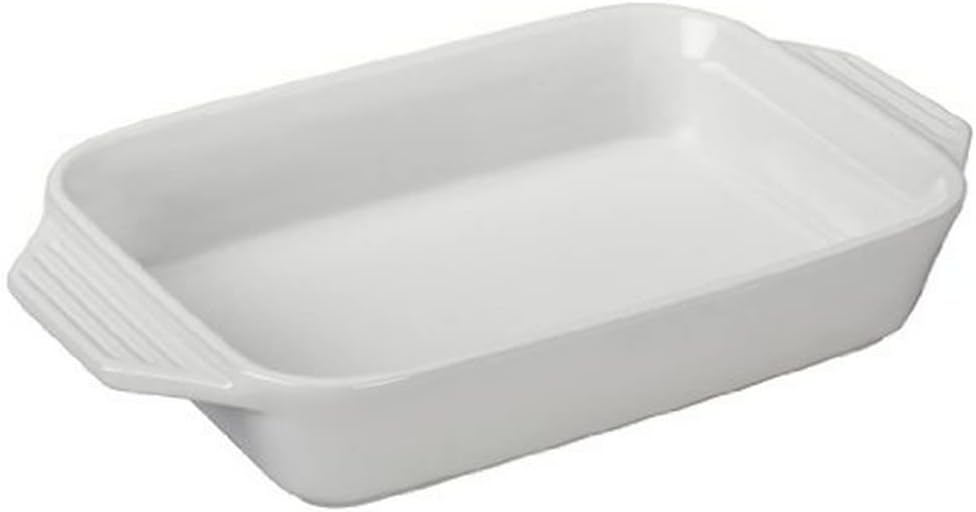 Le Creuset Stoneware Rectangular Dish, 3.15 qt. (12.5" x 8.25"), White - Thumbnail 2