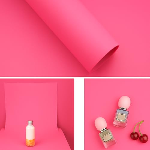 Image of SMILEDRIVE Photography Backdrop, 60 x 120 cm, Dark Pink | PVC PP Material, Waterproof, Wrinkle-Resistant, Professional Studio Photo Background