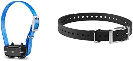 Garmin PT10 Dog Device Blue Collar (Pro 70/Pro 550) & 3/4-Inch Black Collar Strap for Garmin Delta Series
