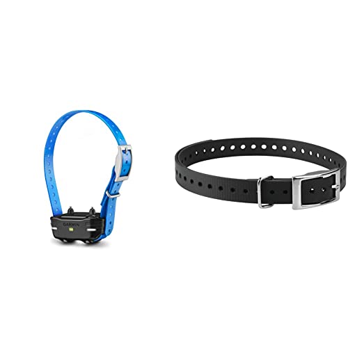 Garmin Pt10 Dog Device Blue Collar (Pro 70/Pro 550) & 3/4-Inch Black Collar Strap For Garmin Delta Series #TOP2