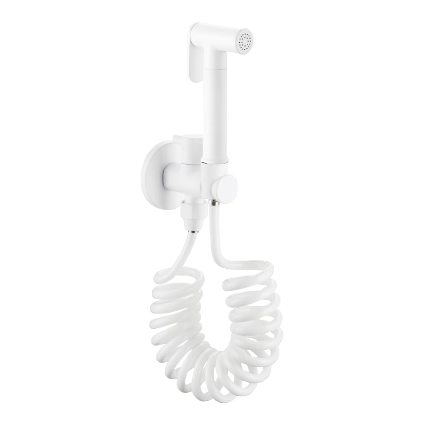Kit de chorro de rociador de bidé de mano blanco y pistola de agua para inodoro