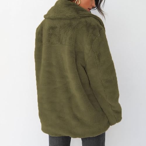 Fur Coats for Women Winter Notch Lapel Cropped Shaggy Jackets Open Front Casual Warm Faux Fur Fluffy Coat Outwear3