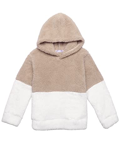 Greatchy Girls Sherpa Pullover Fuzzy Fleece Sweatshirt Loose Caual Hoodie Outwear Jackets With Pockets #TOP1