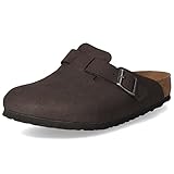 Farblich Passende Schnalle BIRKENSTOCK Damen Boston Flache Schuhe Sandalen Schwarz 42 EU