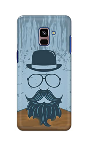 Image of PRINTFIDAA Mustache Beard and Hairstyle Hipster in Glasses Printed Designer Hard Case for Samsung Galaxy A8 Plus (2018), A730F, A730F / DS Back Cover -(e) RPM1002