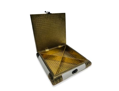 Image of RIOMAX Decorative Empty Dry Fruit Box (4 Section Box) (Rajwadi White)