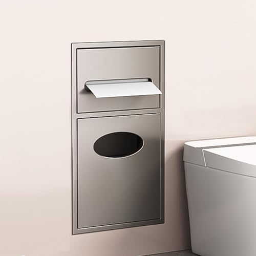 Generisch Duschablage aus Edelstahl, wasserdicht, zur Wandmontage, mit Toilettenpapierhalter, flächenbündige Badezimmerablage, auch für Küche, Wohnzimmer und Hotel geeignet.