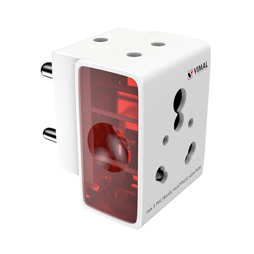 Newport 16A 3 Pin Multiplug Adaptor,Suitable for Heavy Electrical Appliances, White