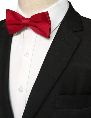 Image of JEMYGINS Solid Color Pre-tied Bow Tie Adjustable Bowtie for Men