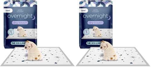 Image of Pet Life Unlimited Overnight XXL Puppy Pads for Dogs,Leak-Proof,Super Absorbent,Quick-Dry Potty Training Pads,Overnight Protection & Chamomile Vanilla Scent,Made in USA, 30 inch x 36 inch 14-Count (Pack of 2)