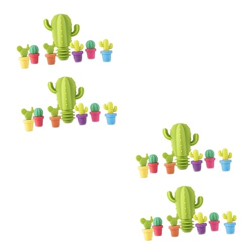 Marqueurs de couleurs aléatoires cactus en silicone pour préserver vos boissons