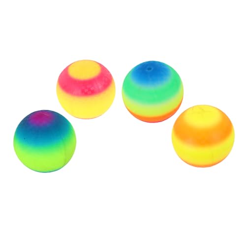Hemoton 4 Pack Boys and Girls Playground Balls Non-breakable PVC Patting Kickball Toys Rainbow Design Fun for Outdoor Activities