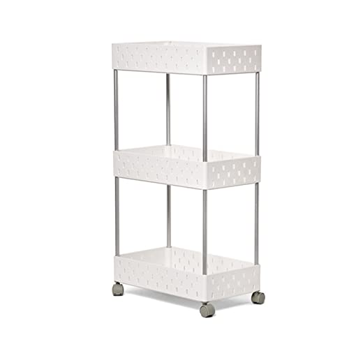 Estantes para almacenamiento de 2, 3, 4 niveles, carrito con ruedas ajustable, carrito de almacenamiento con asa para cocina y baño, carrito de almacenamiento multifunción