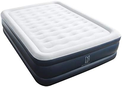 Air Mattress Queen Size Inflatable Mattress PVC Inflatable Bed with Built in Pump Easy & Fast Inflation Comfortable & Skin Friendly Flocked Top Queen Air Mattress Ergonomic Design