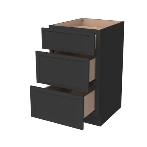 RTA Solid Wood 3-Drawer Cabinet (Charcoal Black)