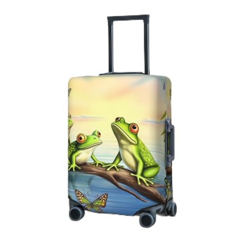 Travel Luggage Cover for Suitcase Elastic Suitcase Protector Many Frogs Sing on The Branches Suitcase Covers Washable Suitcase Protective Cover Dust-proof Luggage Covers Fit 18-32 Inch Luggage