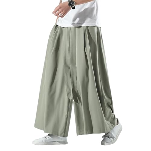 Pantalon en soie glacée homme anti-transpiration style chinois coupe droite léger