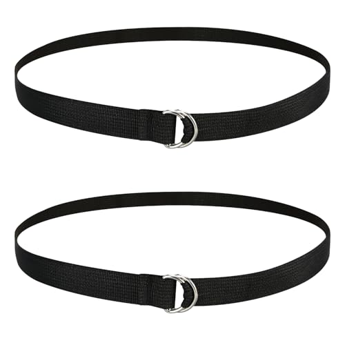 DkOvn 2 Pack Football Belts 52 to 57 Inches Long with Stainless Steel D Rings for Youth Adults