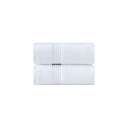 Milara Turkish Super-Plush Bathroom Hand Towels Set 2-Piece | Premium Cotton Hand Towels Set Absorbent, Durable with Hanging Loops | White Color Hand Towel, (16 x 30 Inches)