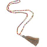 Joyería boho hecha a mano: elaborada con , este collar de cuentas hecho a mano exhibe detalles intrincados, lo que garantiza un accesorio único para mujeres. collar de cuentas colorido, collar de cadena para suéter