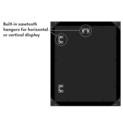 Americanflat 13x16 Picture Frame with Polished Plexiglass - Black Picture Frame - Wide Photo Frames Made of Engineered Wood for Vertical or Horizontal Wall Display - Epic Collection - Black