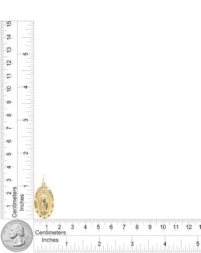 14KT Gold-Filled Large Oval Saint Christopher Medal with 24" Gold Plated Stainless Steel Chain, 24"3